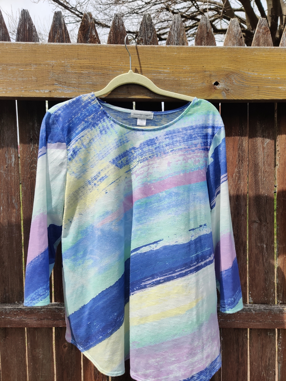 Christopher & Banks Pastel Abstract Brushstroke Tunic